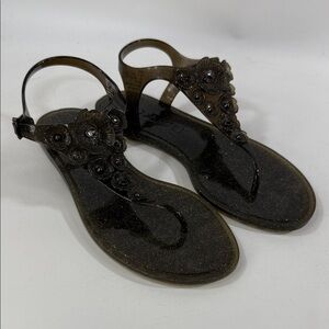 Coach Elegant Black Floral Women's Sandals size 7B